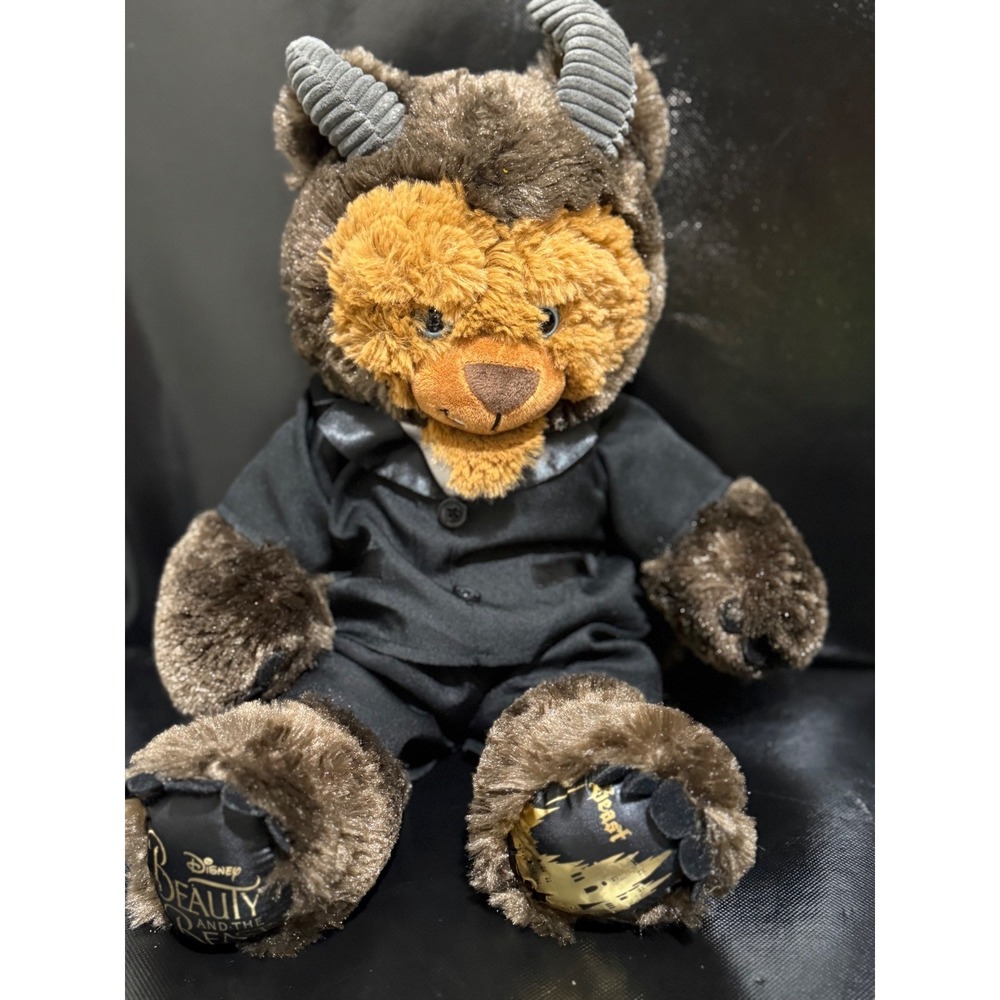 Disney‎ Beauty and the Beast Beast Plush Teddy Bear Black Suit Horns